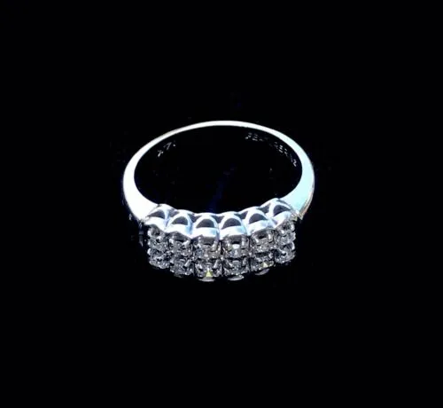 14k White Gold 585 .24 cttw Round Diamond Ring Size 6.5