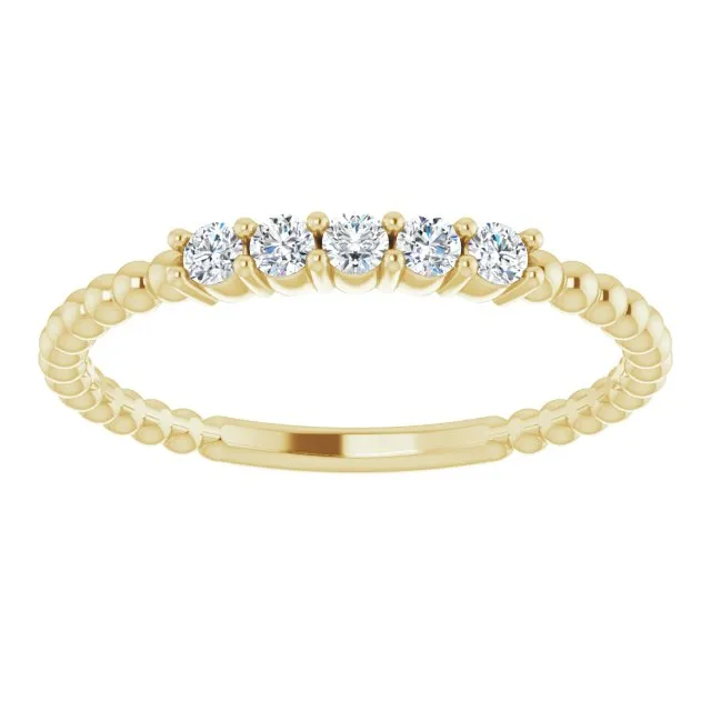 14K Yellow 1/6 CTW Lab-Grown Diamond Stackable Ring
