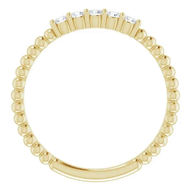 14K Yellow 1/6 CTW Lab-Grown Diamond Stackable Ring