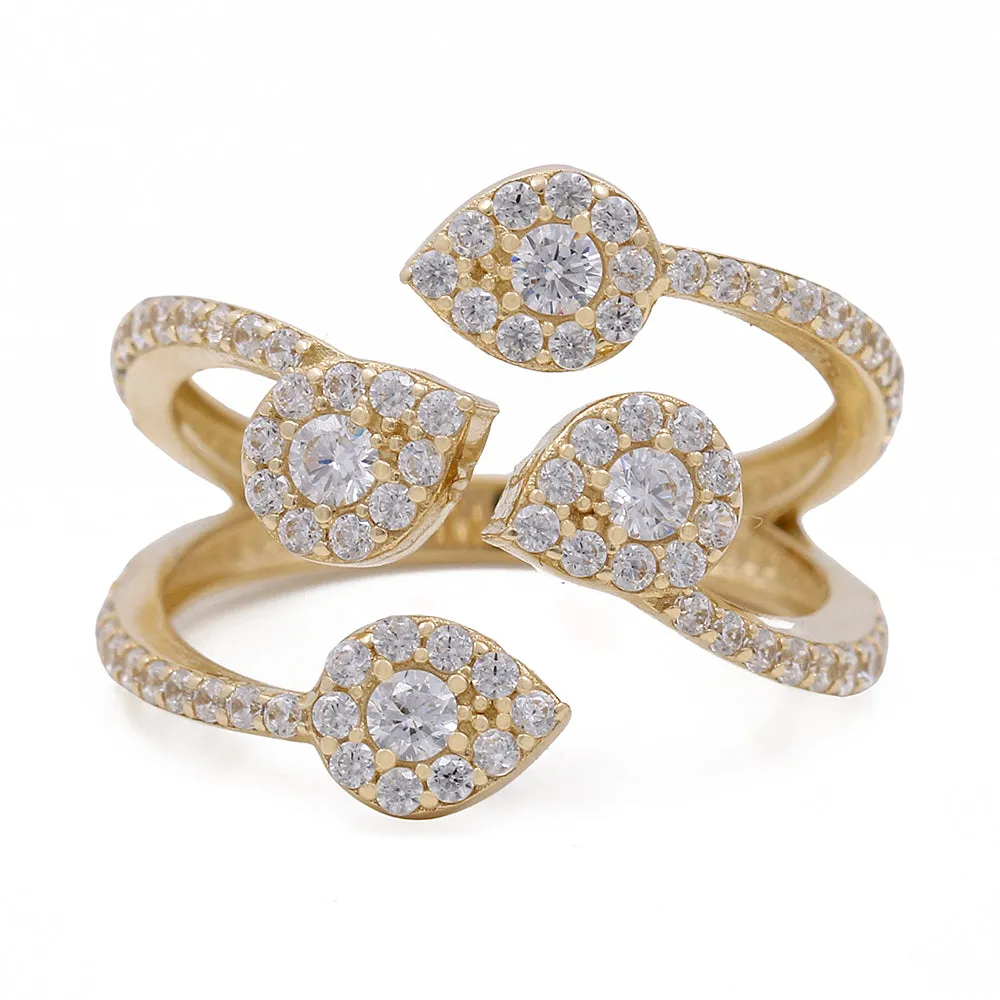 14K Yellow Gold Women's Fashion Ring with Cubic Zirconias