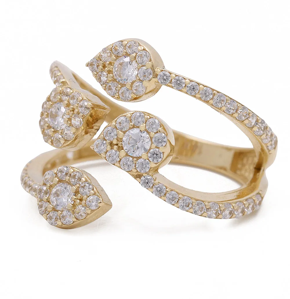 14K Yellow Gold Women's Fashion Ring with Cubic Zirconias