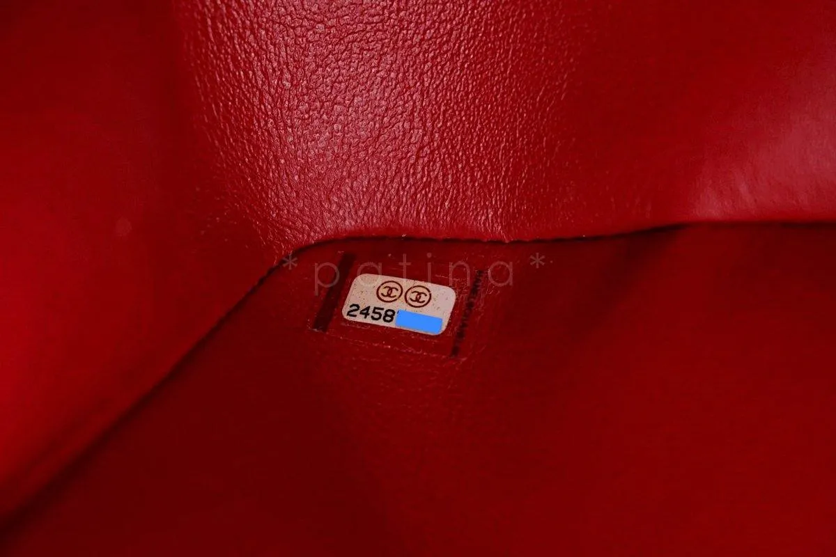 17B Chanel Red Caviar Jumbo Double Flap Bag SHW 63050