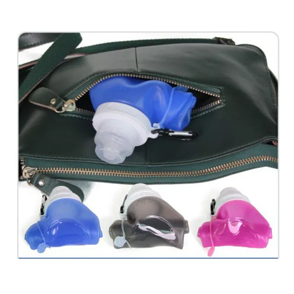 500ml Foldable Silicone Water Bottle Portable Folding Kettle For Cycling Outdoor Sports