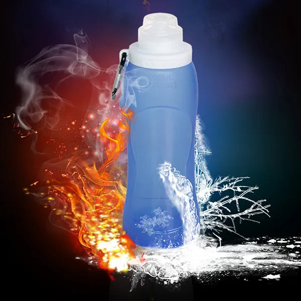 500ml Foldable Silicone Water Bottle Portable Folding Kettle For Cycling Outdoor Sports