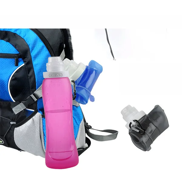 500ml Foldable Silicone Water Bottle Portable Folding Kettle For Cycling Outdoor Sports
