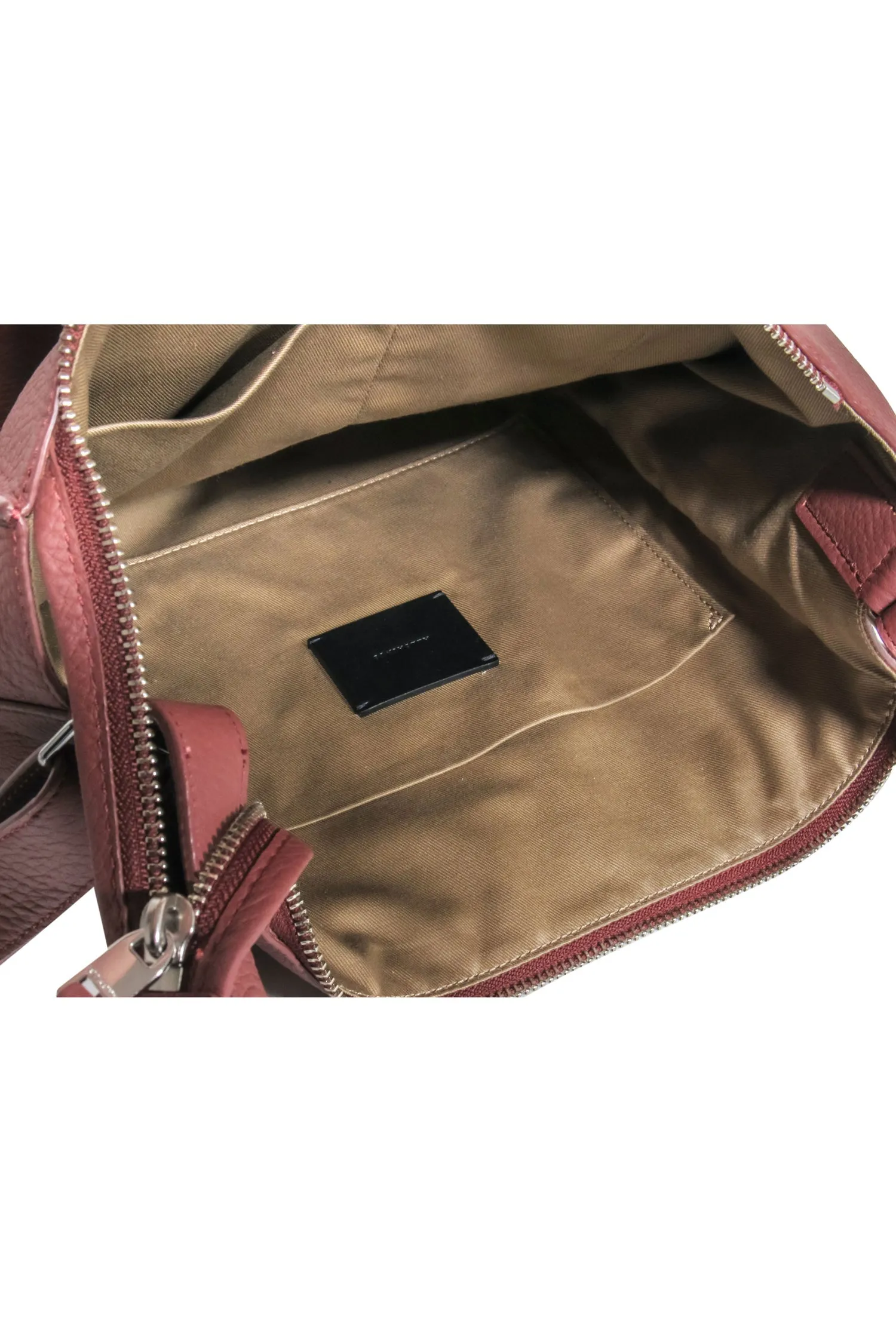 All Saints - Rust Brown "Kita" Leather Crossbody Bag