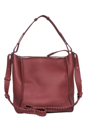 All Saints - Rust Brown "Kita" Leather Crossbody Bag