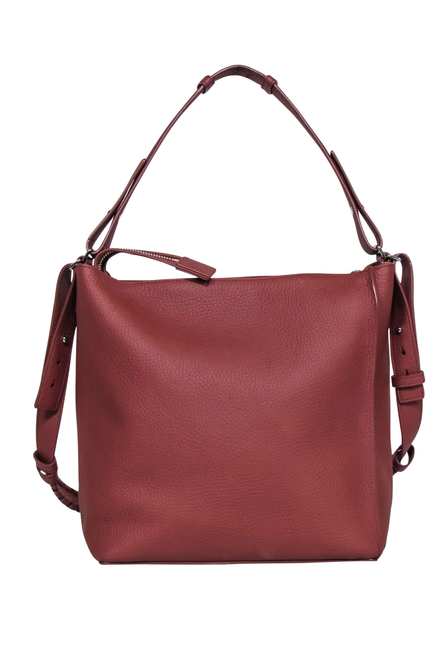 All Saints - Rust Brown "Kita" Leather Crossbody Bag