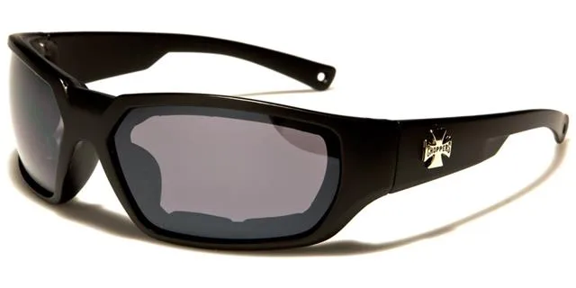 Black Choppers Motorcycle Goggles Sunglasses with Foam Padding