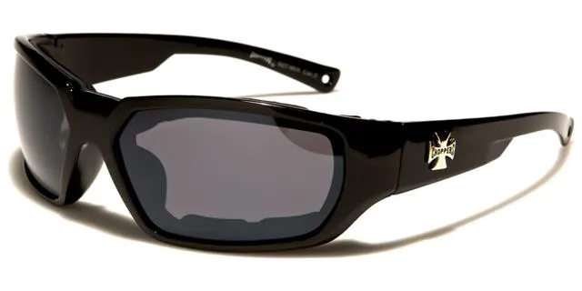 Black Choppers Motorcycle Goggles Sunglasses with Foam Padding