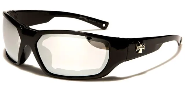 Black Choppers Motorcycle Goggles Sunglasses with Foam Padding