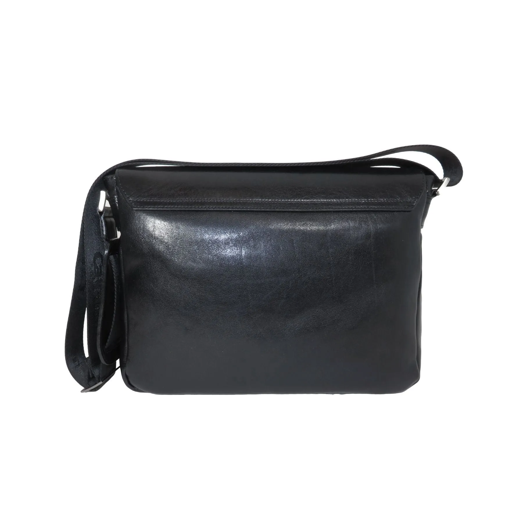 Black Leather Messenger Bag