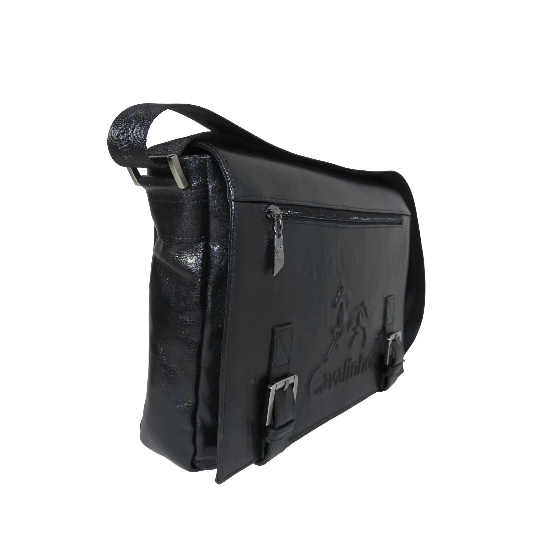 Black Leather Messenger Bag