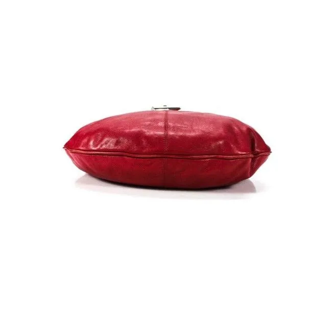 Burberry Pursesdesigner Purses Red Leather With Nova Check Lining Hobo Bag