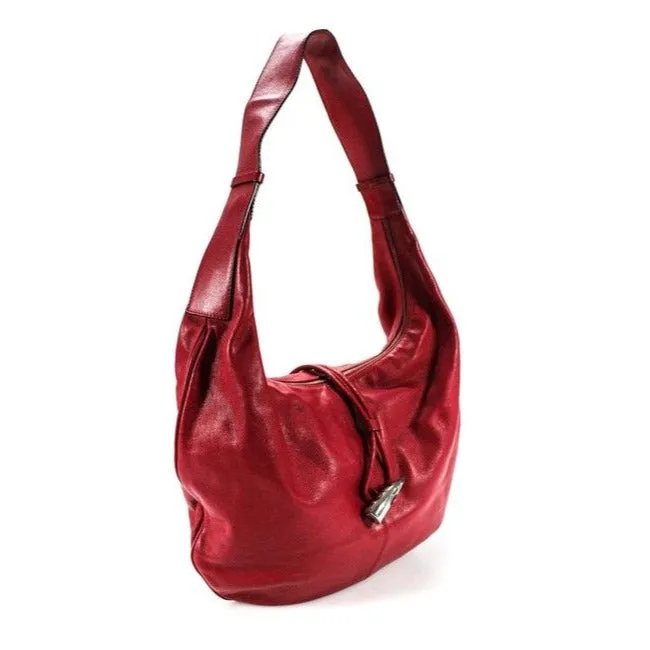 Burberry Pursesdesigner Purses Red Leather With Nova Check Lining Hobo Bag