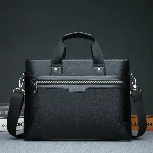 Business Leather Men's Briefcase Fashion Men's Handbag Office Men's Shoulder Bag 14 Inch Laptop Bag
