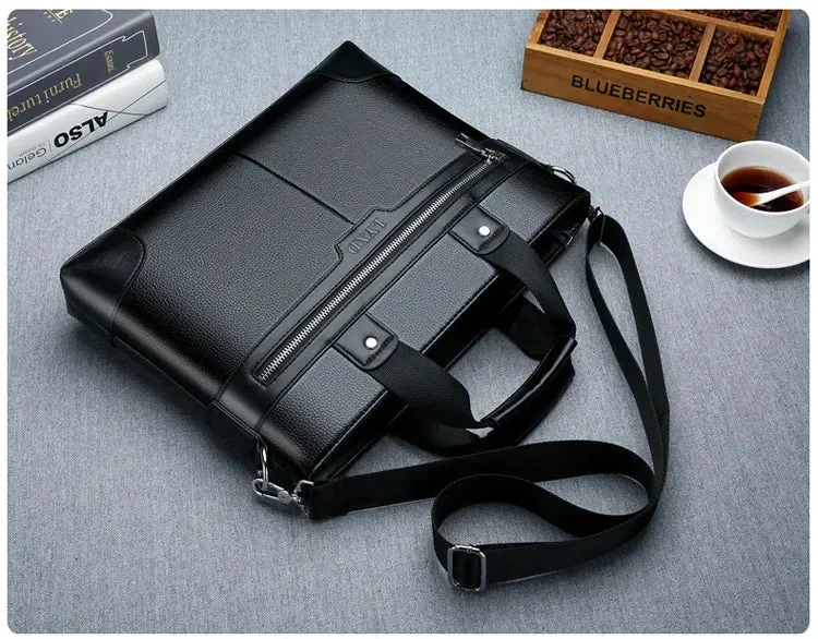 Business Leather Men's Briefcase Fashion Men's Handbag Office Men's Shoulder Bag 14 Inch Laptop Bag