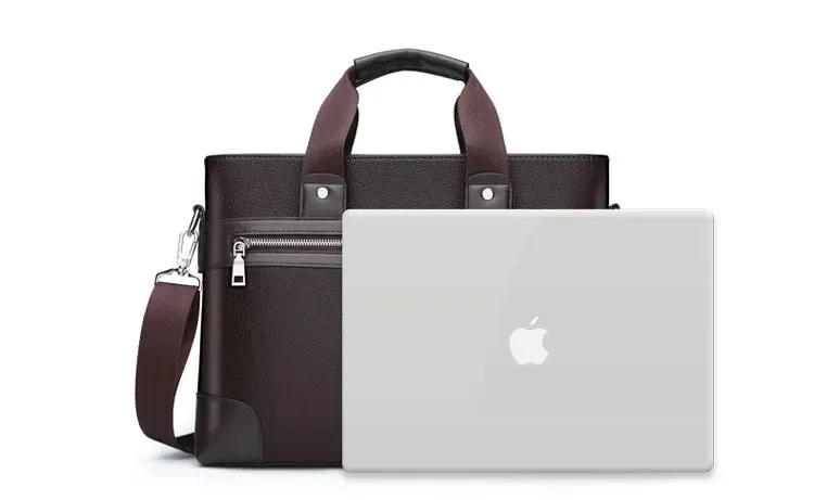 Business Leather Men's Briefcase Fashion Men's Handbag Office Men's Shoulder Bag 14 Inch Laptop Bag