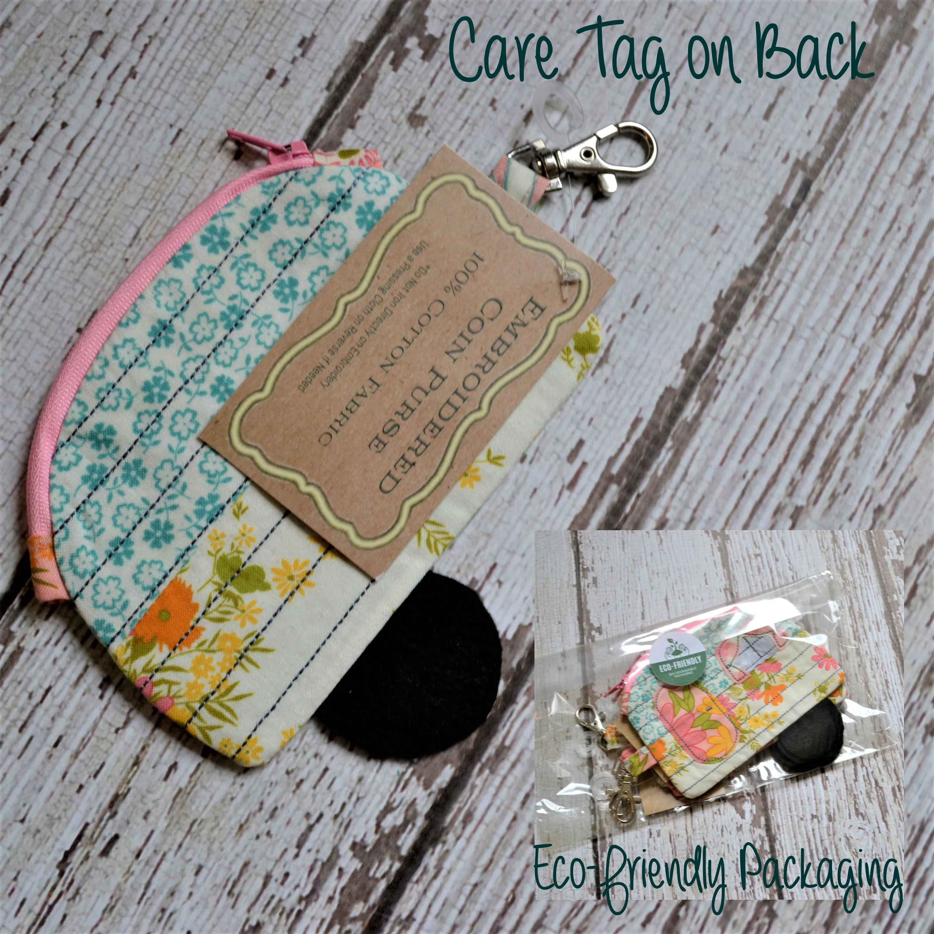 Camper Shaped Coin Purse -Re-Purposed Fabric - Group T - (3)