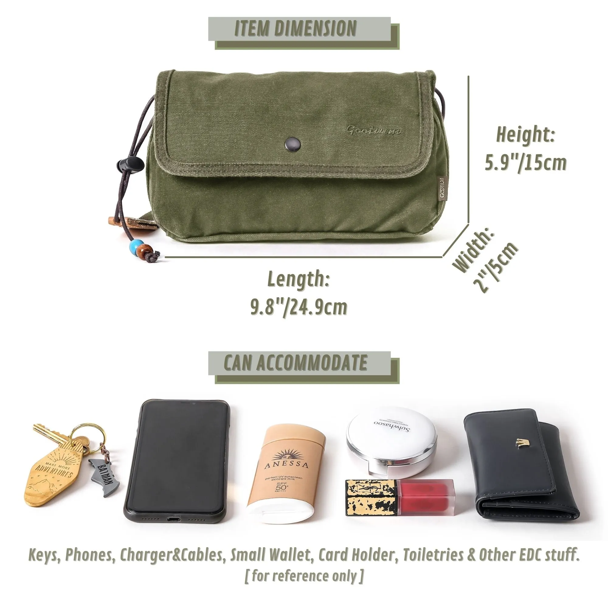 Canvas Zippered Flap Purse #G2004