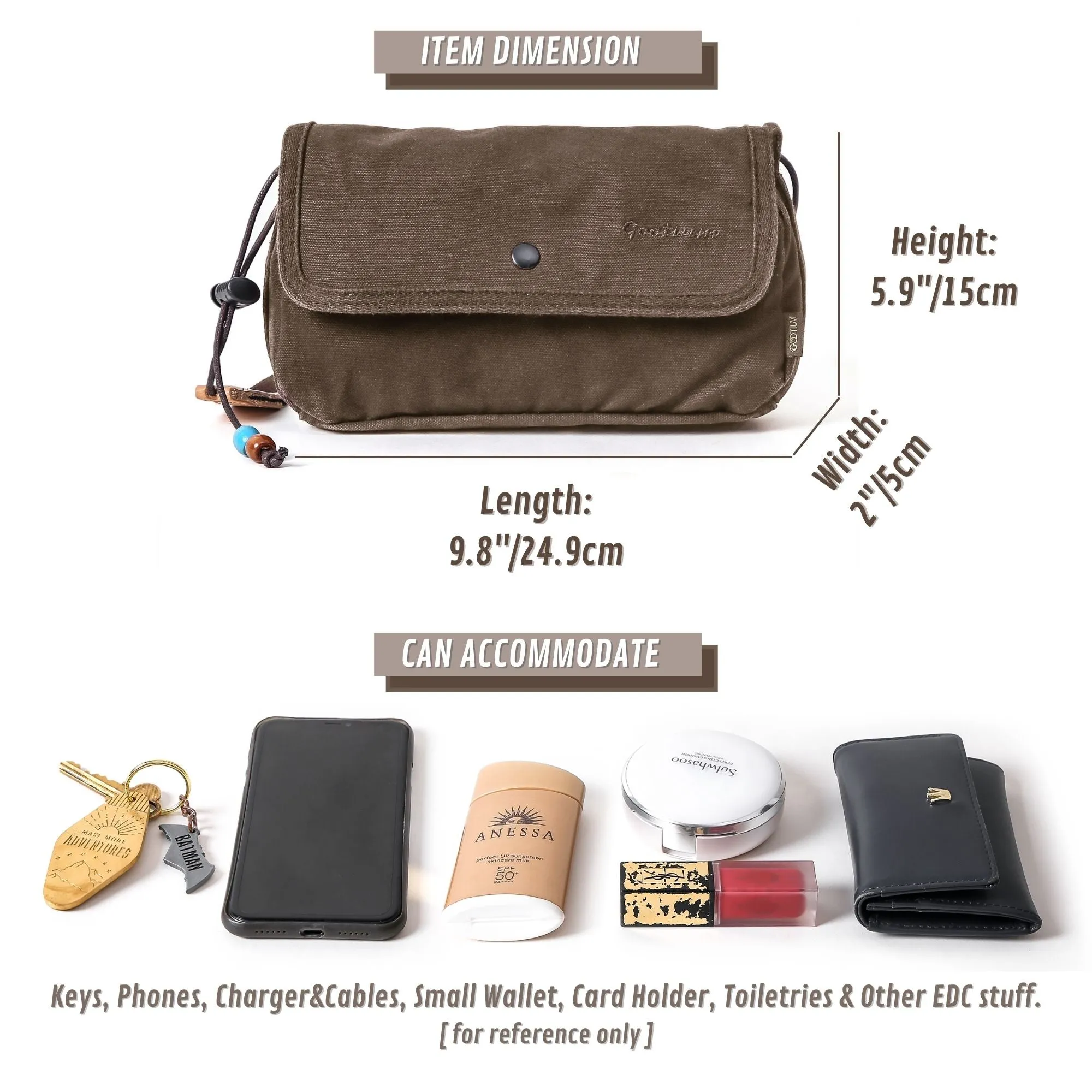 Canvas Zippered Flap Purse #G2004
