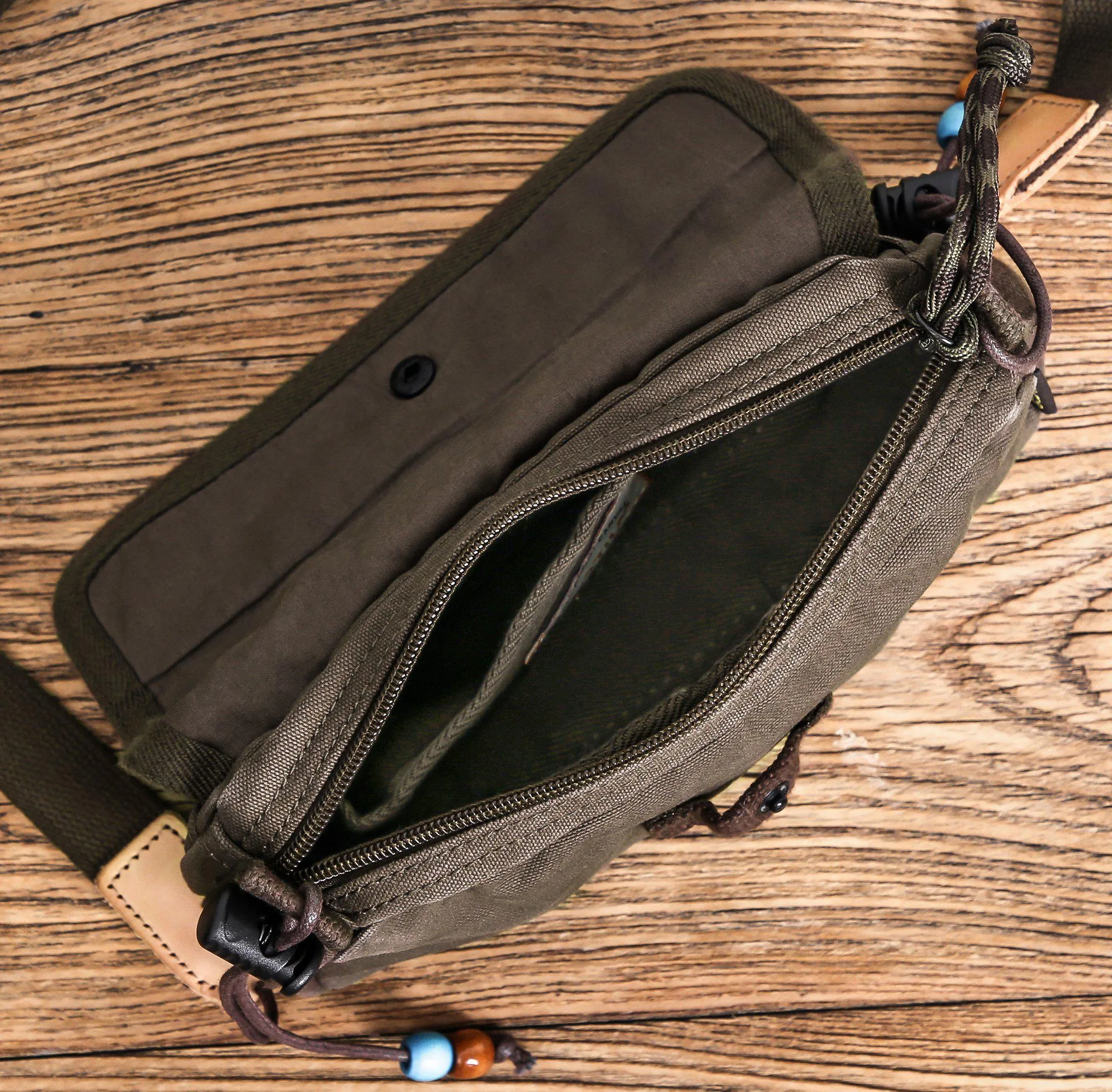 Canvas Zippered Flap Purse #G2004