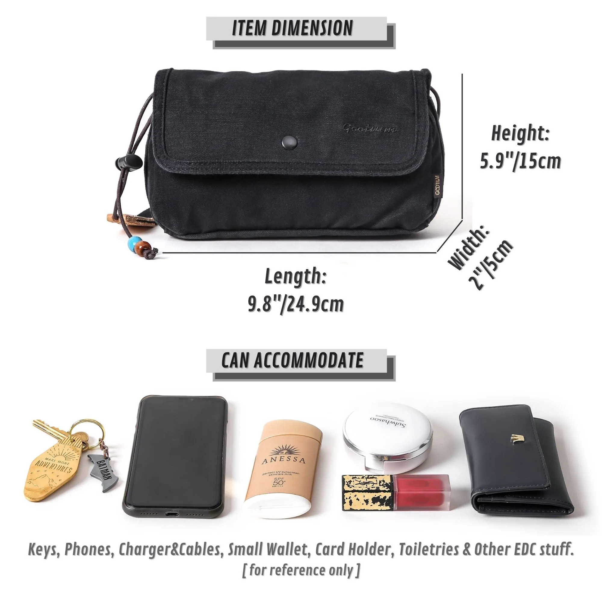 Canvas Zippered Flap Purse #G2004