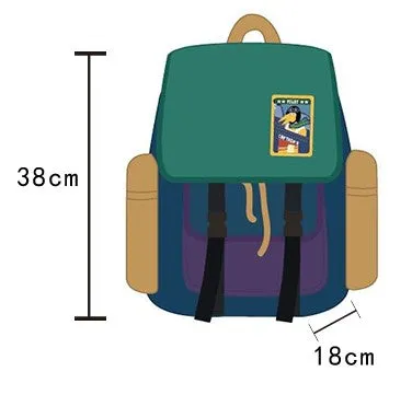 Casual Cute Big Dinosaur Pilot Colour Block Backpack