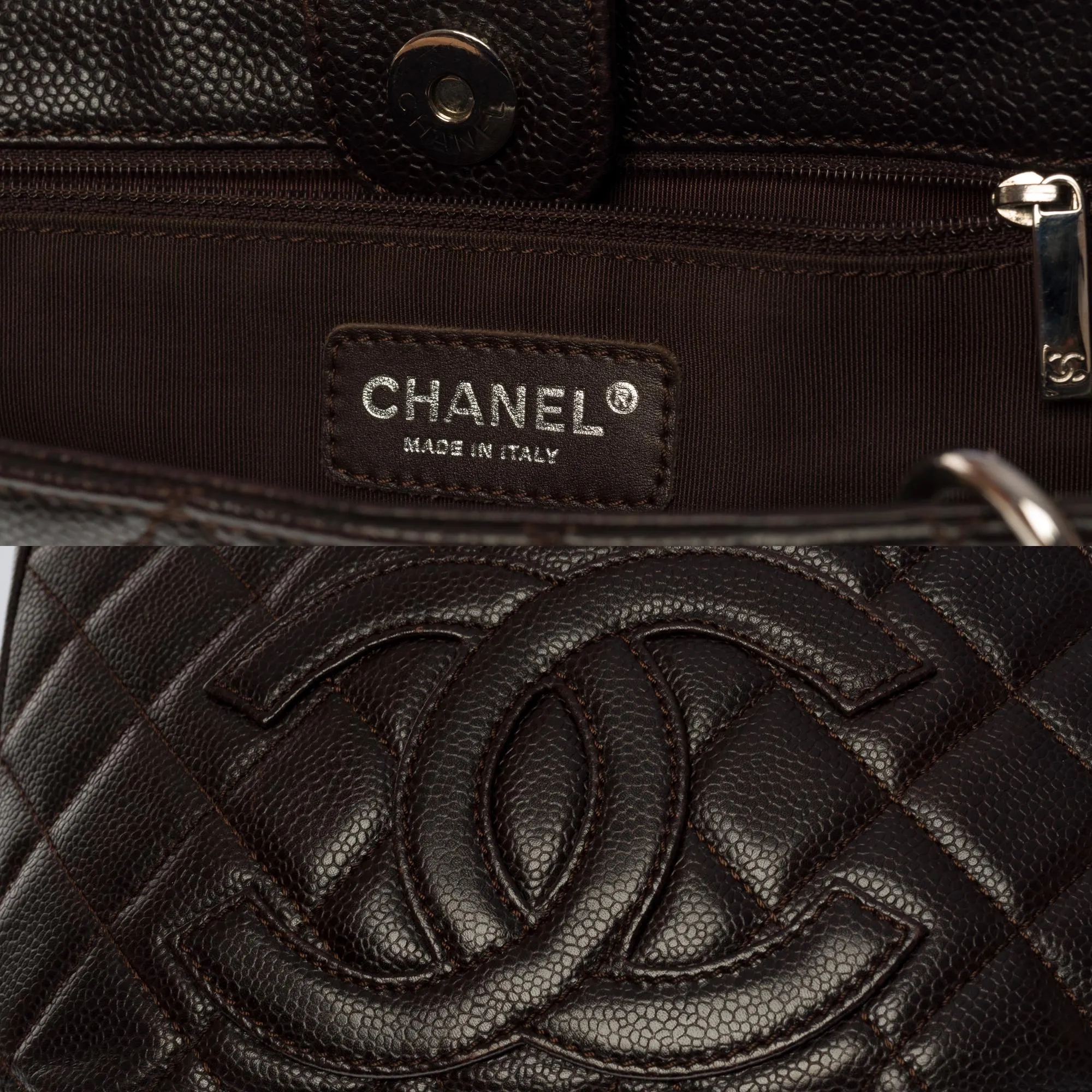 CHANEL Amazing Petit Shopping Tote bag [PST] in brown Caviar quilted leather, SHW