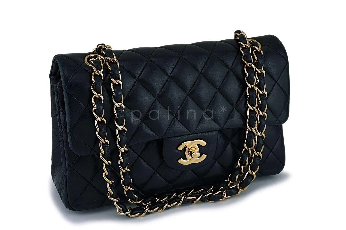 Chanel Black Lambskin Small Classic Double Flap Bag GHW