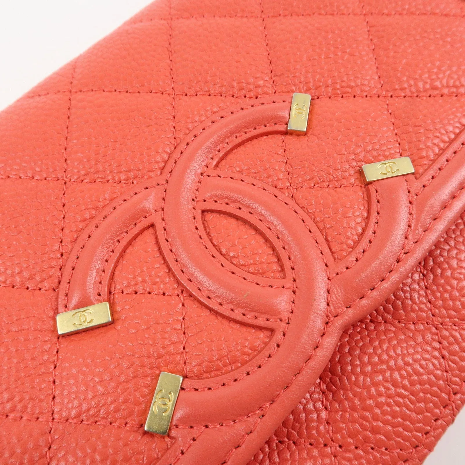 CHANEL CC Filigree Matelasse Caviar Skin Chain Shoulder Bag A84451 Used