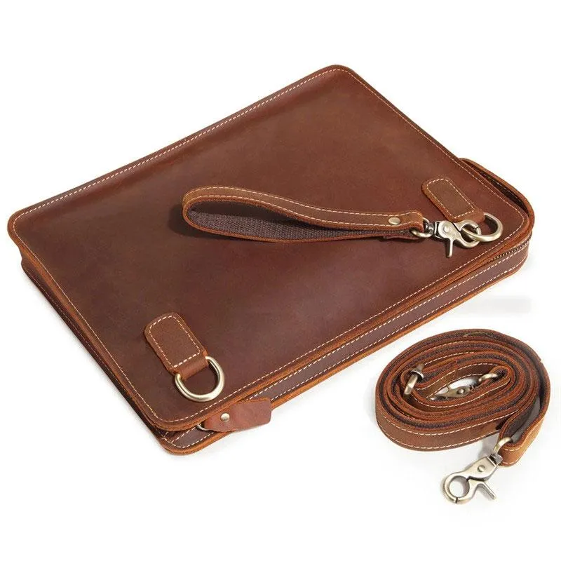 Classy Retro Leather Mens Tablet Messenger Bag Small Side Bag Messenger Bag For Men