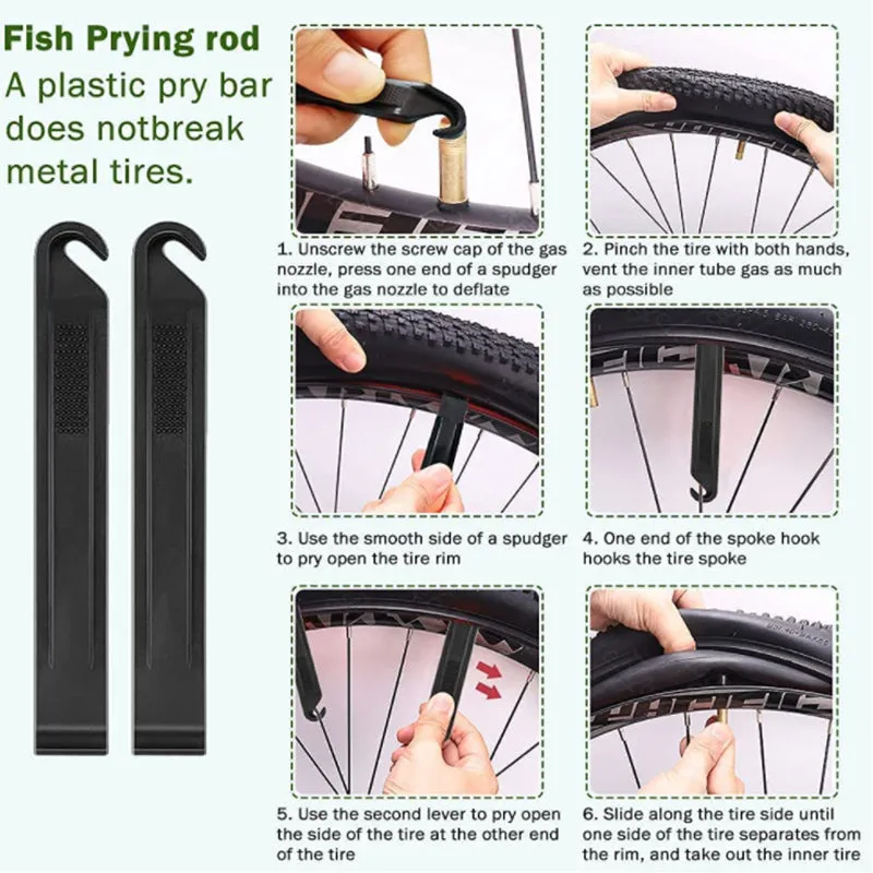 Crocox Bike Tyre Repair Kits Bike Tire Repair Tool Kits Mini Bicycle Tire Pump T