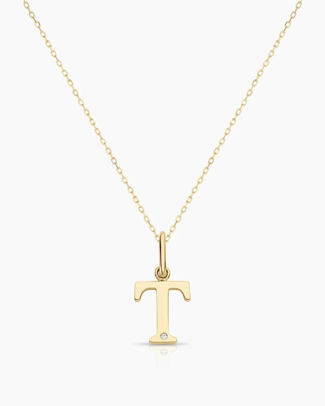 Diamond Vintage Alphabet Charm Necklace