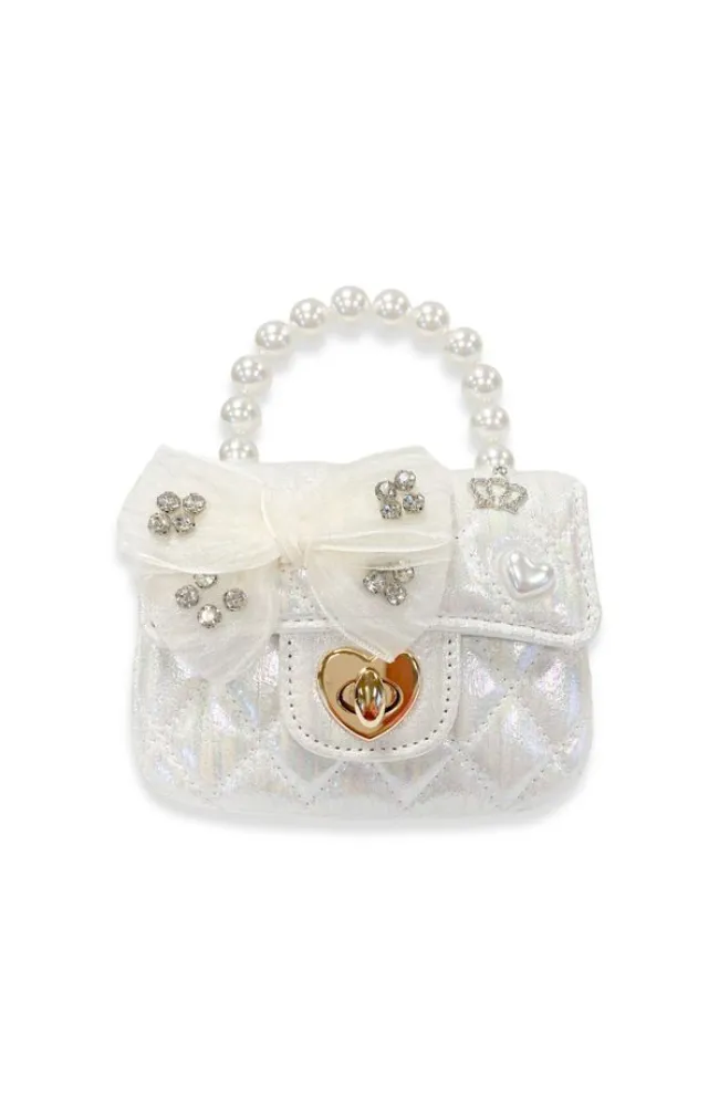 Embellished Bow Quilted Purse