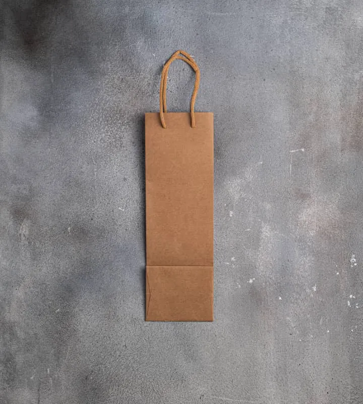 FSC® Brown Kraft Rope Handle Bottle Bags - 120x100x370mm
