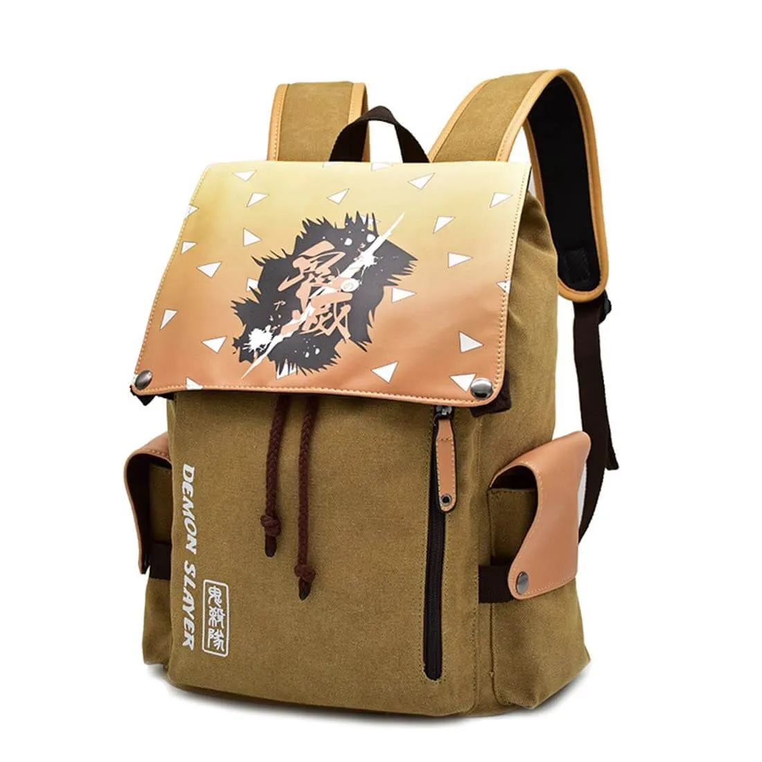 High Quality Tanjiro Canvas Backpack Nezuko Zenitsu Giyu Schoolbag Laptops Back Pack Large Capacity Travel Bag
