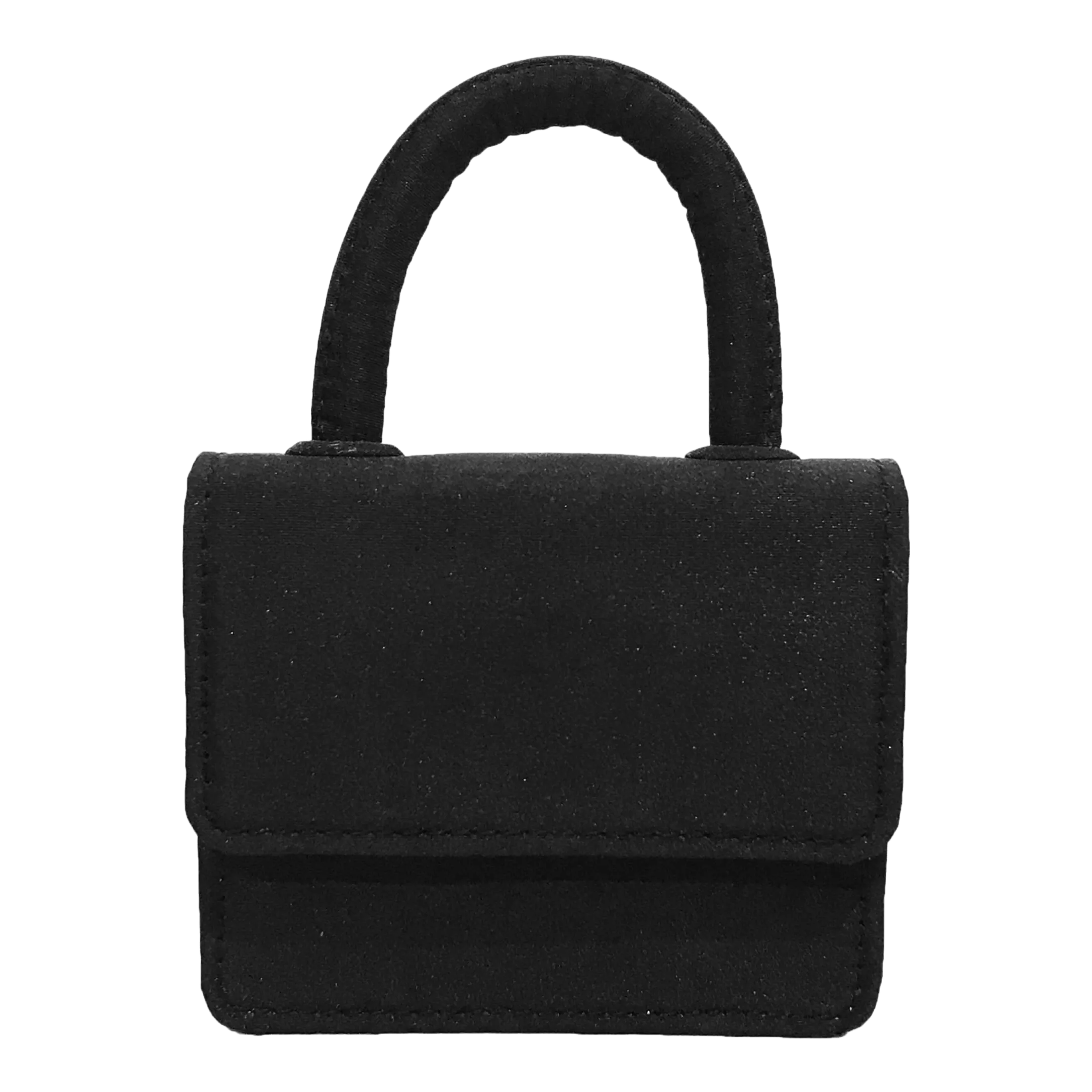 ITSY BITSY MICRO MINI BLACK SATIN TOP HANDLE BAG