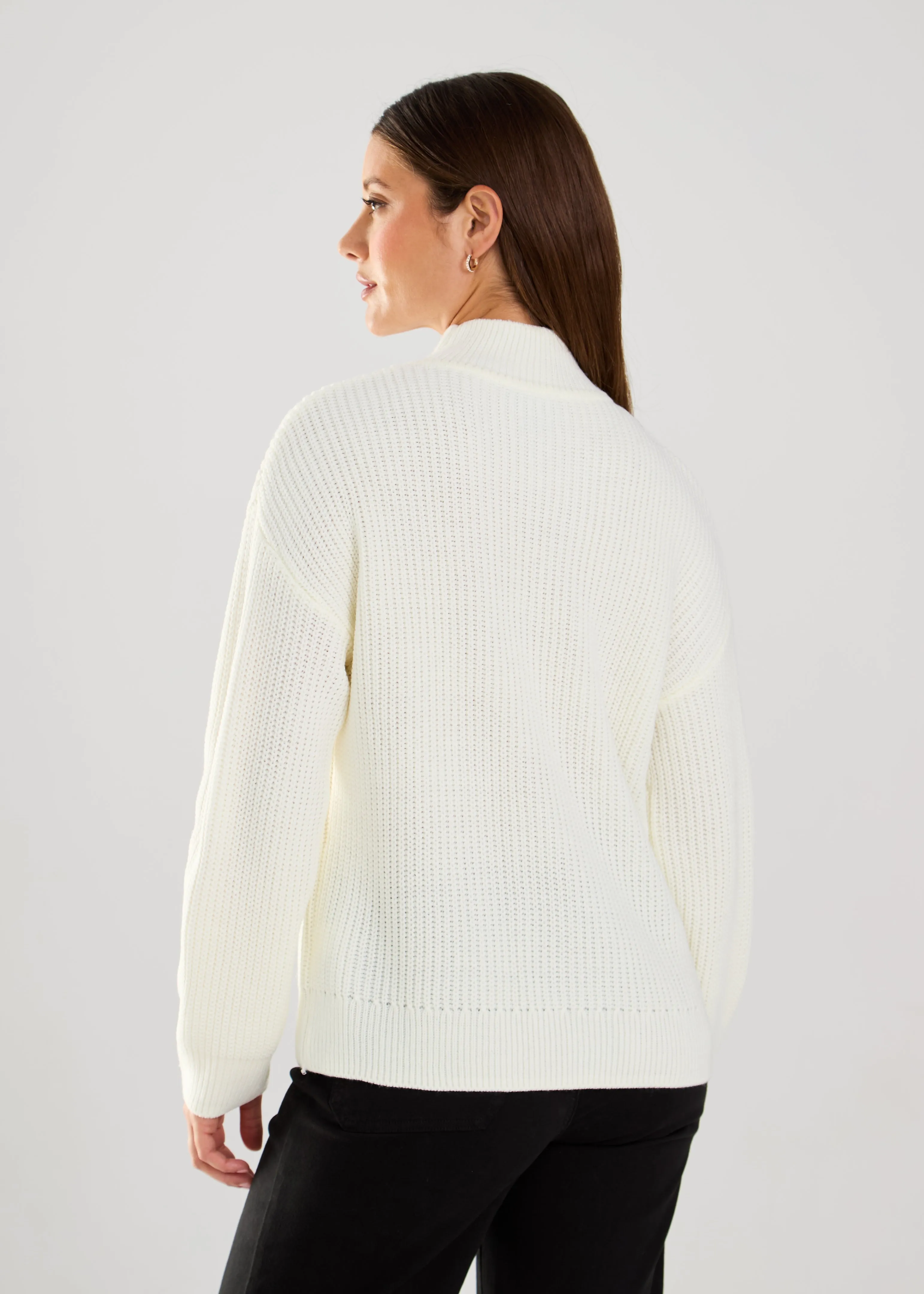 Long Sleeve Mock Embellished Sweater