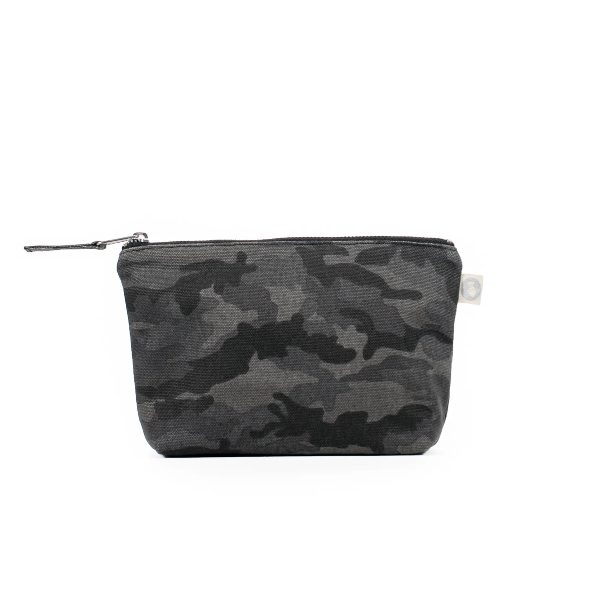 Makeup Bag: Black Camouflage