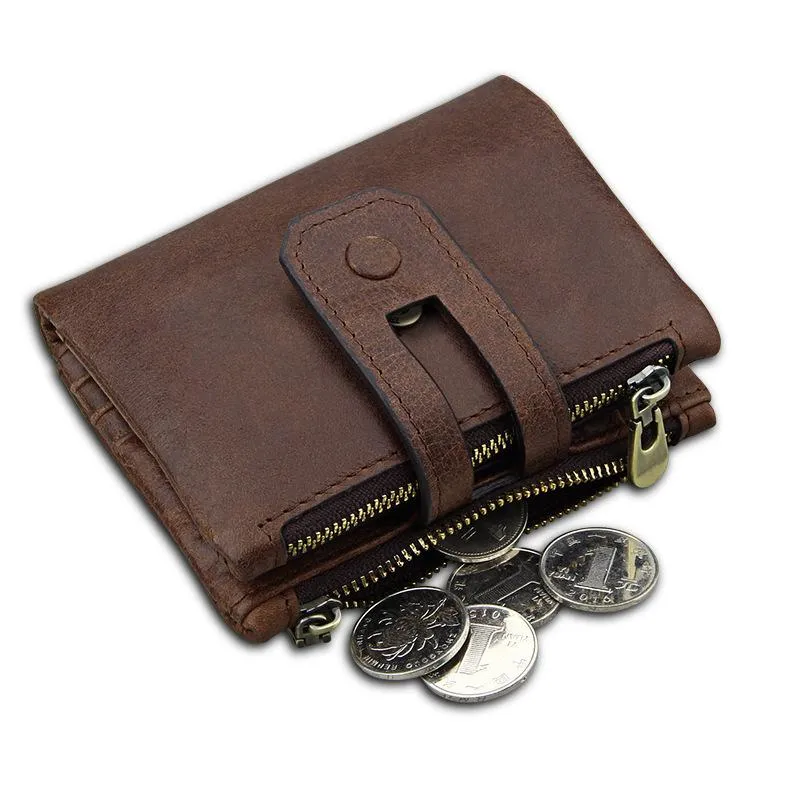 Men Genuine Leather Wallet with Anti-Magnetic Anti-Theft RFID Protection Lining