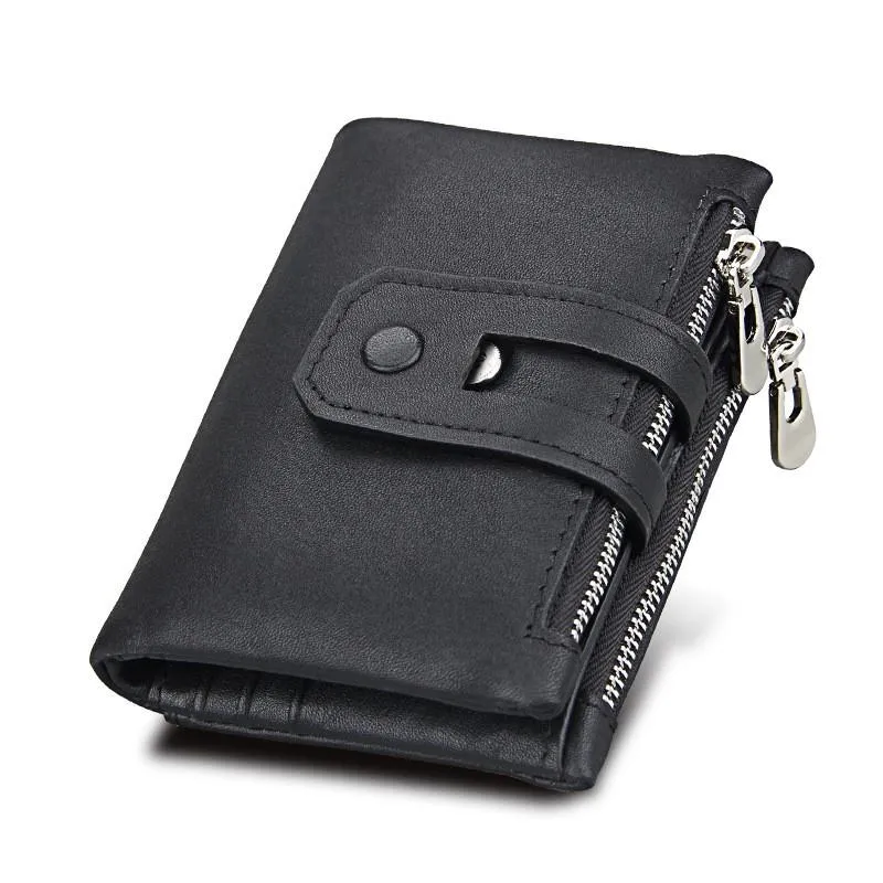 Men Genuine Leather Wallet with Anti-Magnetic Anti-Theft RFID Protection Lining
