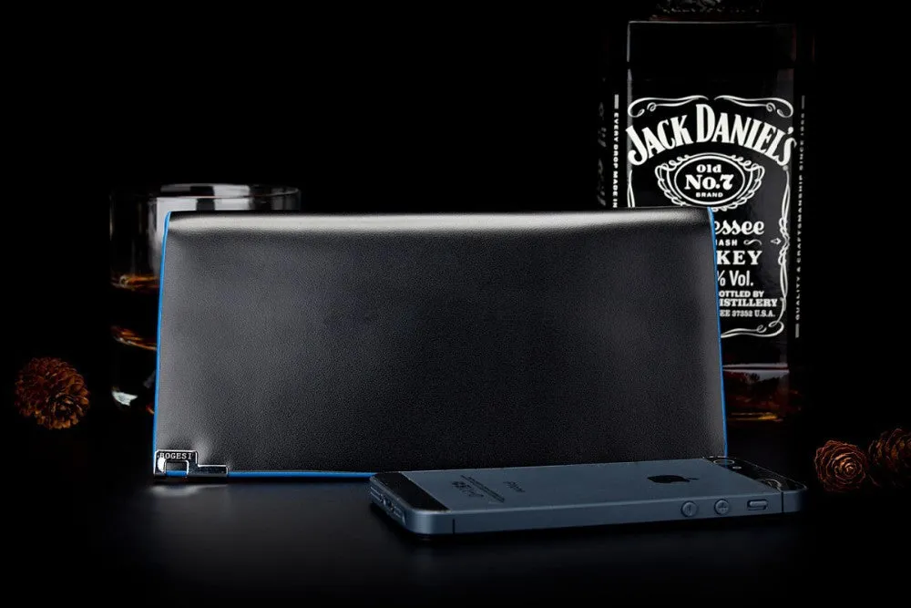 Men wallets famous brand mens long thin wallet male money purses with Flip up ID Window thin long korean walet purse
