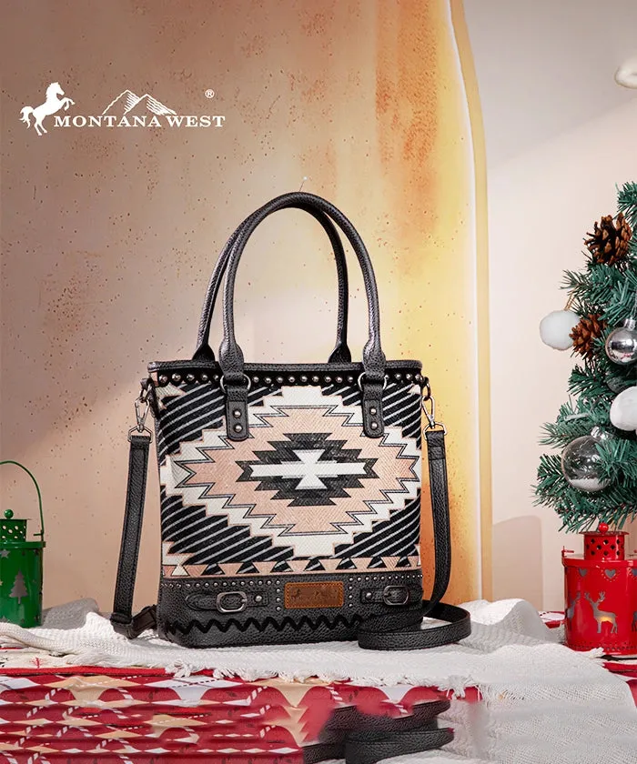 Montana West Aztec Printed Concealed Carry Tote Bag Set