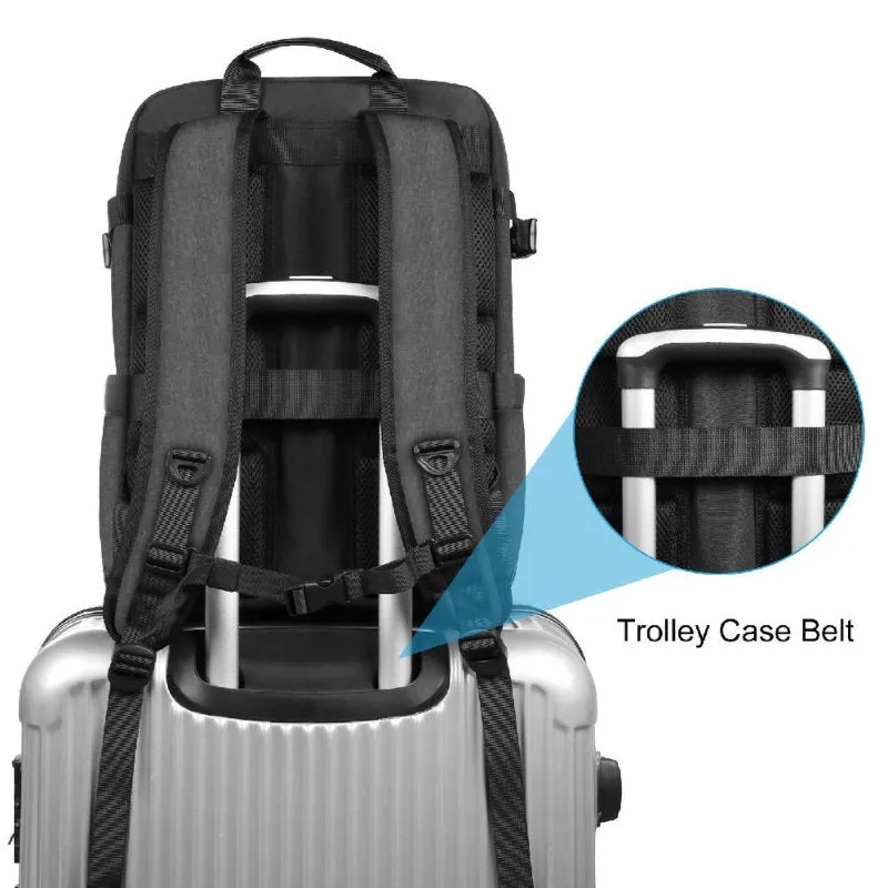 PULUZ Solar Power Outdoor Portable Camera Dual Shoulders Backpack Laptop Bag (Black)