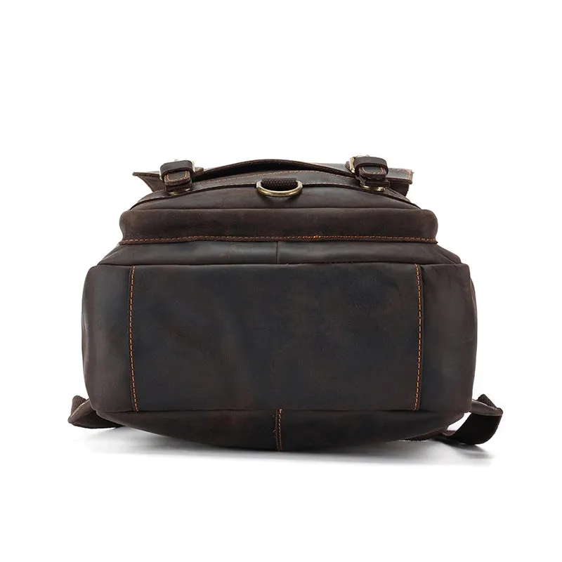 Retro Utility Leather Backpack