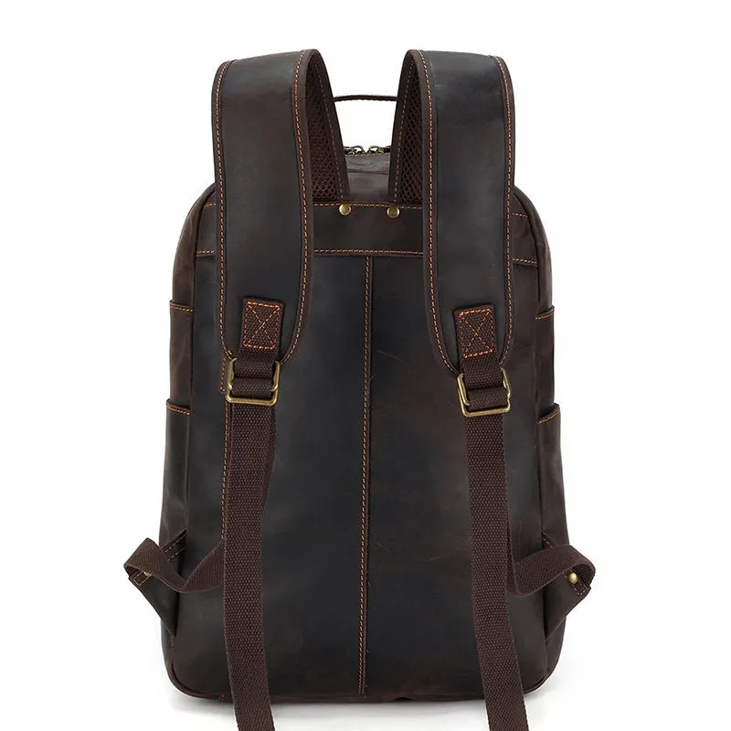 Retro Utility Leather Backpack