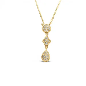 Round, Fleur & Pear Diamond Pendant