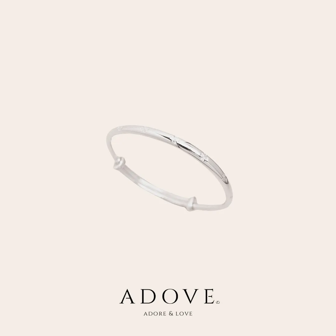S999 足银四叶草手镯 Adjustable Clover Bangle