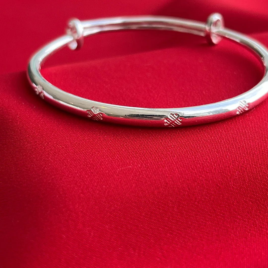 S999 足银四叶草手镯 Adjustable Clover Bangle